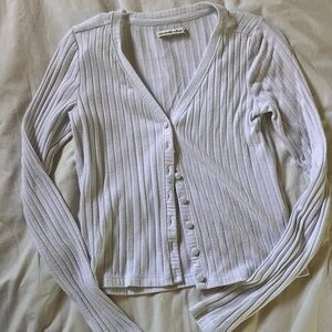 Abercrombie & Fitch white cardigan sweater